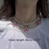 Chaînes Tempérament Rose Petite Cerise Pendentif Collier Simple Clavicule Chaîne Pour Femme N2UE
