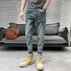 Männer Jeans Männliche Cowboy-Hosen Geerntete Hosen Stretch Für Männer Skinny Slim Fit Elastische Enge Rohr 2023 Trend Y 2k Vintage Lose Buggy