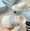 ontwerpers casual schoenen Platform Dubbelwiel Nylon Sneakers Dames voor Witte Trainers Drievoudige dikke bodem Luxe lage gabardine canvasschoenen