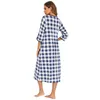 Women's Sleepwear Women Loose Nightgowns Sleepdress Spa Bathrobe Crewneck Soft Striped Sleepshirt Loungewear With Pockets