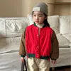 Piumino Parka Stagione invernale Abbigliamento per bambini Cotone Peluche Ispessimento Corto Ragazzi Splicing Bottone bambino Allentato