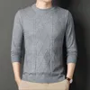 Men's Sweaters Brand Men's Round Neck Sweater Knitted Diamond Check Pattern Casual Versatile Pullover Sweaters 231213