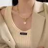 Collier ras du cou en acier inoxydable pour femmes, couleur or, chaîne à breloques, minimaliste, bijoux cadeaux pour dames