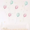 7 Stück Aquarell Rosa Grün Sterne Luftballon Wandaufkleber Kinderzimmer Baby Kinderzimmer Wandtattoos Home Dekorative Aufkleber Dekor