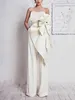 Kvinnors jumpsuits Rompers Autumn New Women's Jumpsuit New Wrapped Chest Belt Lotus Slim Fit bodysuit Nya kvinnor Fashion Streetwear Wedding Wearl231212