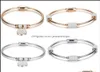Bangle armband smycken rosguldpläterad magnetisk lås rostfritt stål Mikrobonta runda charmarmband droppleverans4676008