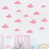 18 Stück Gold Rosa Wolken Muster Wandaufkleber für Wohnzimmer Schlafzimmer Zuhause Dekorative Wandtattoos Dekoration Wandbilder Tapete PVC