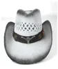 2019 Mężczyzn Słaska Western Cowboy Hat Summer Wide Brim Hat Outdoor Sombrero Hombre Cowgirl Hat Q08058074109