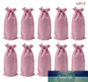 10pcs Rustic Linen Drawstring Champagne Red Wine Bottle Bag Gift Packaging Wrap3127034