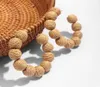2021 Boho Handgjorda runda rottingväv med stora bågeörhängen för kvinnor naturliga trä bambu halm vinstockar smycken gåva huggie8801246