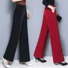 Pantalon Femme 2023 Quatre Saisons Mode Trajet Simple Taille Haute Poche Tombée Sensation Ample Et Mince Décontracté Oversize Jambe Large