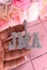 Custom AZ Emerald Cut Full Real Icy Baguette Cursive Letters Pendant Necklace Gold Silver Cubic Zirconia Men Women Hiphop Jewelry1090397