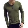 Costumes pour hommes B1174 1pc mode classique à manches longues T-Shirt pour hommes Fitness t-shirts Slim Fit Designer solide t-shirts hauts