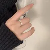 Cluster Ringe 925 Silber Offener Fingerring Unregelmäßige Perle Perlenschnur Punk Geometrisch Stapelbar Für Frauen Mädchen Schmuck Geschenk Dropship