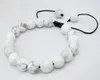 Bracciale Shamballa con pietre preziose, tutti perline rotonde in pietra turchese BIANCA da 10 mm7327818