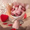 Dekorativa blommor Bukett Valentines Day Soap Rose Flower Artificial Decoration for Engagement Party Mors ceremoni