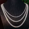 2023 Ny ankomst Kvinnor trendiga fina avancerade smycken mode 925 Silver Hip Hop Ice Out Diamond Jewelry Tennis Necklace