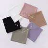 Bufandas Moda Elegante Bufanda cuadrada Cuentas brillantes Diadema 90 90 cm Mujeres musulmanas Color liso Hijab Wraps Chales Bandanas Headwear