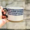 Tassen 450 ml Nordic Ins Blue Home Frühstück Kaffeetasse Große Kapazität Unterglasur Bemalte Handgemachte Keramik Haferflocken Milch Teetasse