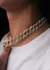 Diamond Nacklace Chains Cuban Link Chain Luxuryjewelry Titanium Steel European and American Street 16 18 20 22 24 30inch Hiphop T7175592