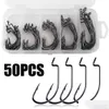 Fishing Hooks 50Pcs Fishing Hooks Worm Soft Bait Fish With Plastic Box Y12579 Drop Delivery Sports Outdoors Fishing Dhsop