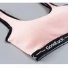 Reggiseno sportivo in cotone con lettera per abbigliamento da yoga per donna Fitness Running Top Push Up Top Abbigliamento sportivo da donna Senza filo