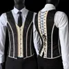 Men's Body Shapers Men's Tight Abdomen Corset Slimming Waist Bones Shaping Vest Stomach Belly Control Vintage Waistcoat Elegant Medieval Corset 231212