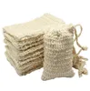 Duschbad Sisal Soap Bag Natural Sisal Soap Bag Exfoliating Saver Pouch Holder 50pcs12212476