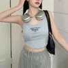 Camisoles Tanks Tank 탱크 패드 작물 짧은 탑 탑 티셔츠 여성 솔리드 카미솔 프린트 민소매 여성 조끼 섹시 브라 편지 탑