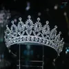 Haarspangen Barock Vintage Blaugrün Tropfen Kristall Braut Tiaras Krone Diadem Strass Festzug Tiara Collares Stirnband Hochzeitsaccessoires