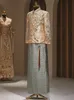 民族服の伝統的な中国人男性xiuhe刺繍丸首の長袖ヴィンテージウェディングドレスセット231212
