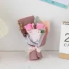 Kwiaty dekoracyjne 10pcs sztuczna róża goździka bukiet 3