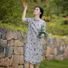 Ubranie etniczne 2023 Chińskie tradycyjne wiosenne i jesienne Zmodyfikowana High End Cheongsam Art Dress Środkowy rękaw luźność