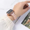 Kobiety Diamond Pasek do Apple Watch Band 38 mm 40 mm 42 mm 44 mm bransoletka ze stali nierdzewnej dla iWatch Ultra 49mm 41 45 mm 8/7/6/5 4 3