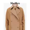 Maxmaras Designer Coats Manteau en laine mélangé manteau tricoté Camel