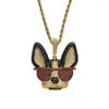 Brass CZ Large Witty dog with glasses Pendants Iced Out Hip Hop Necklace For Men And Women Party Jewelry Gift CN13713433