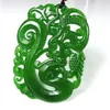 Collier pendentif en jade vert naturel de chine, amulette porte-bonheur, Collection de statues de Dragon et de phénix, ornements d'été 314s, nouvelle collection