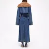 Trenchs de femmes manteaux de mode denim pour femmes vêtements d'hiver tempérament jeans long style manteau détachable col de fourrure vestes féminines