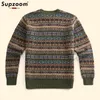 Erkek kazakları supzoom İngiltere tarzı varış sonbahar ve kış kalın kazakları o boyun geometrik vintage üst moda sweater erkek 231212