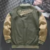 Herrjackor Bomberjacka Men hiphopbrev broderi Singel Breasted Loose Baseball Uniform Manlig avslappnad streetwear