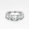Cluster Rings 925 Sterling Silver 3.6 Full Moissanite For Women 18K White Gold Color Engagement Wedding Fine Jewelry