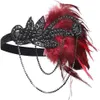 Andra evenemangsfestleveranser 1920 -talets pannbandsdräkt Props Charleston Accessories Nude Flapper Headpiece Great Gatsby Feather Beade311y
