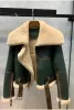 Femmes Motorcycle PU manteau laine extérieure Bomber Veste imprimées Vêtements d'automne pour femmes automne et blazers hiver