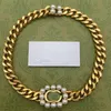 Collier de perles classique Collier ras du cou Collier de créateur de mode Double lettre Chunky Chaîne épaisse Collier Collier Bracelet pour Wom312Y