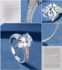 Clear CZ Big Diamond Water Droplets Ring 925 Sterling Silver Plated Teardrop Rings for Women Girls Wedding Present Jewelry Retail Box2508433