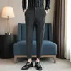 Men's Suits 2023 Winter Thick Suit Pants Men Casual Straight Drape Korean Classic Fashion Business Woolen Cloth Formal Trousers Male Z12