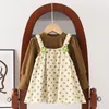 Abiti da ragazza Primavera Autunno per ragazze Abbigliamento vintage per bambini Abiti di moda Nati Abito da principessa per bambini Abito a due pezzi