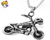 Pendant Necklaces Gothic Punk Skull Motorcycle Stainless Steel Chains Necklace Men Vintage Silver Biker Jewelry1933597