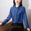 Blouses Femmes Vêtements pour femmes Mode coréenne Volants élégants Chemises en mousseline de soie Printemps Automne Manches longues Solide Blouse en soie de mûrier en vrac
