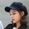 Berets Woolen Beret Damen Herbst und Winter schwarze Schirmmütze trendige Retro-Maler koreanische Version britische achteckige